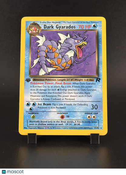 2000 Team Rocket Dark Gyarados Rare 1st Edition #25/82