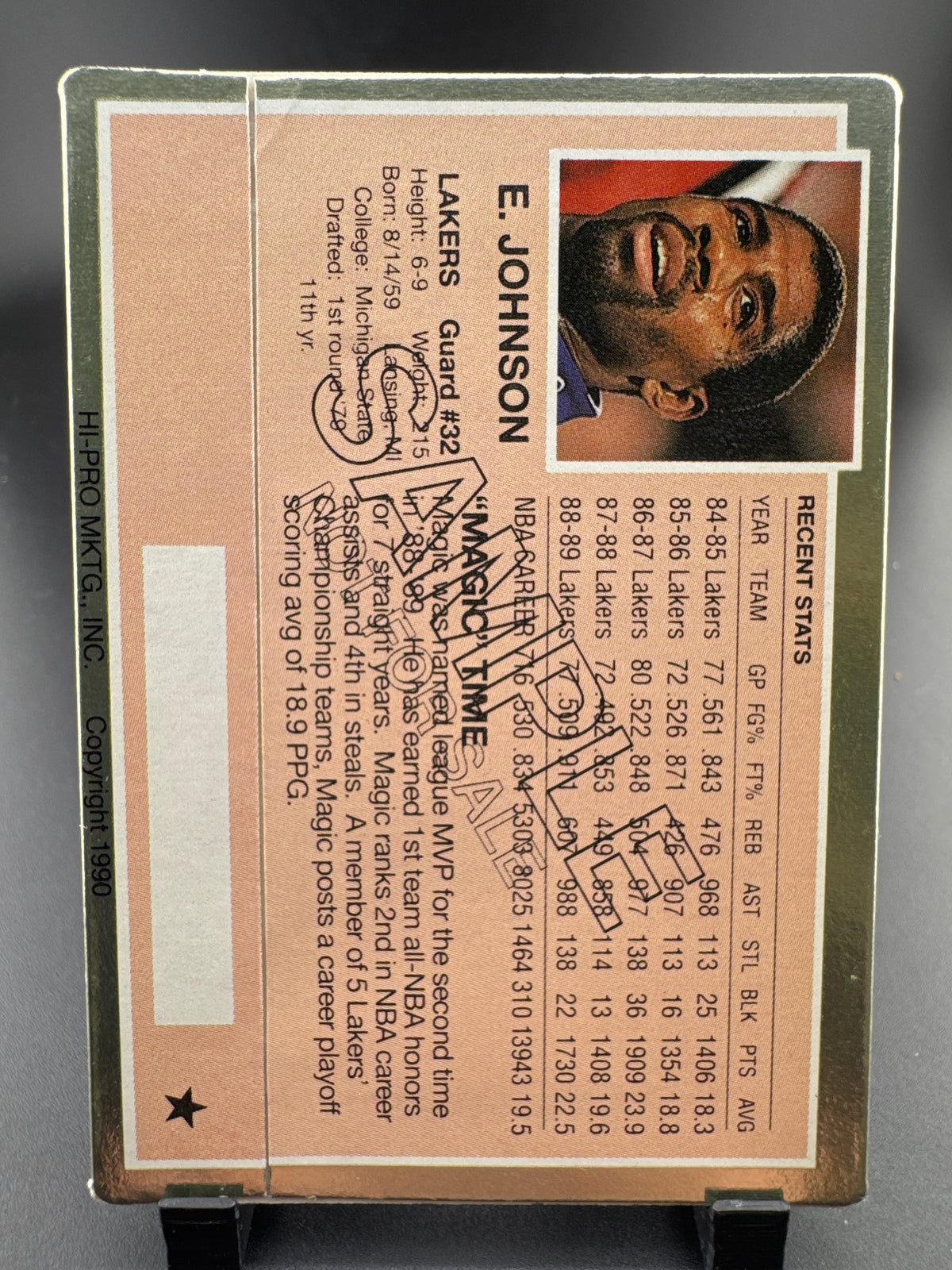 1990 Hi-Pro Mktg. Earvin Johnson Magic Johnson
