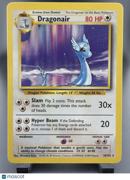 1999 Base Set Dragonair Rare #18/102
