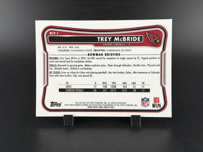 2026 Topps Bowman Chrome Trey McBride #BCV-1 Purple X-Fractor