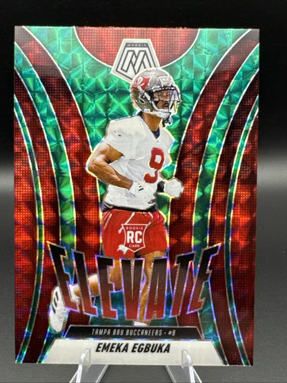 Emeka Egbuka RC: 2025 Mosaic Football -ELEVATE Green Mosaic Prizm -Bucs #2