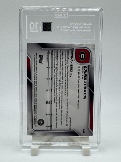 2025 Bowman U Chrome Gunner Stockton Yellow Mini Diamond Refractor /350 TAG 10