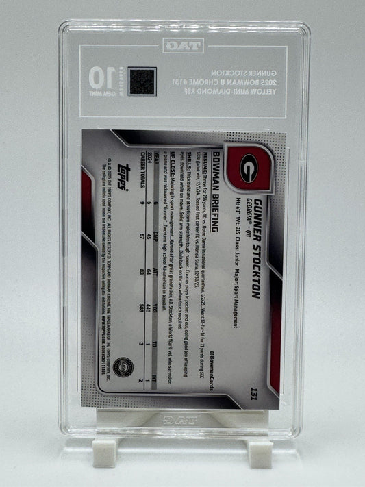 2025 Bowman U Chrome Gunner Stockton Yellow Mini Diamond Refractor /350 TAG 10