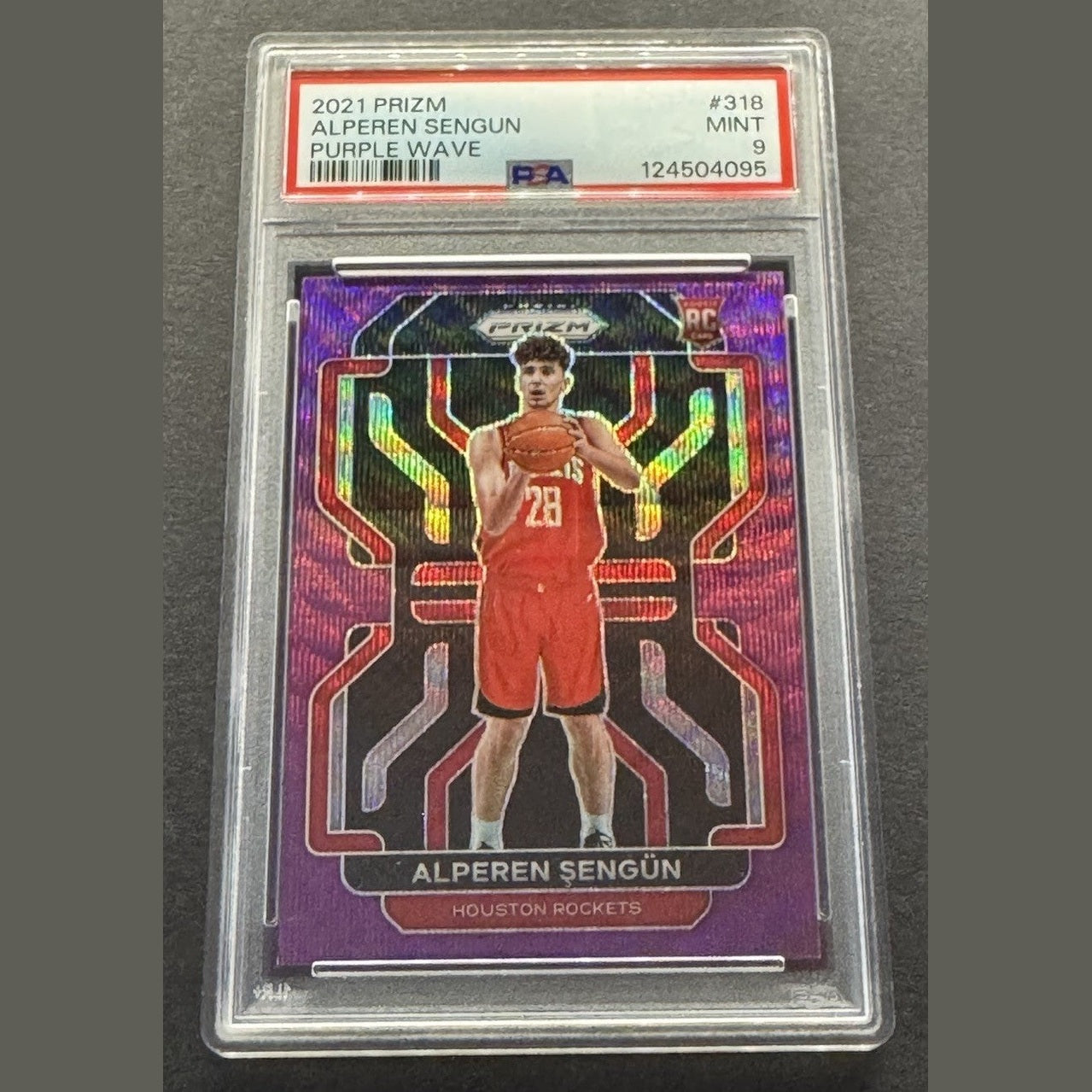 2021-22 Panini Prizm Alperen Sengun #318 Purple Wave Prizm (RC) PSA 9 !