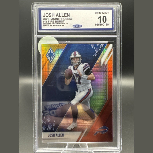 2021 Panini Phoenix #11 Josh Allen Fire Burst CCG G-MT 10