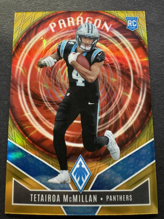 Tetairoa McMillan 2025 Panini Phoenix Paragon Gold /10 #16 Panthers RC