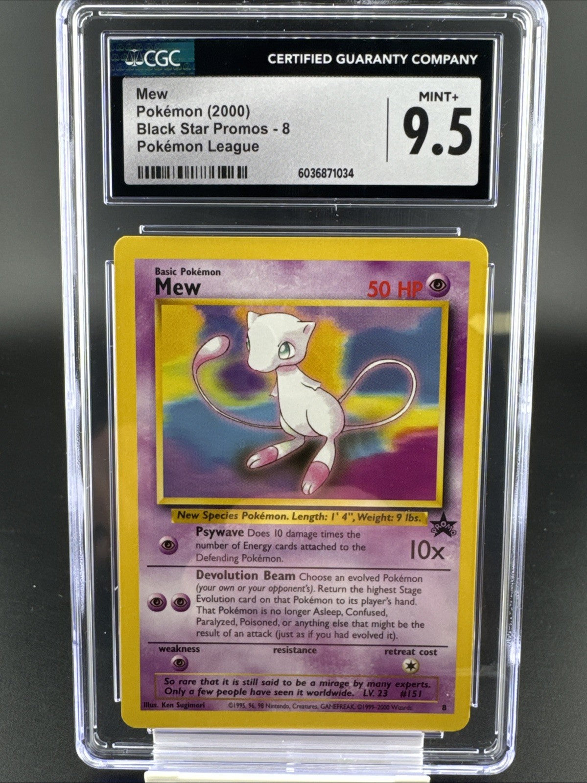 Pokemon Mew Black Star Promos #8 Pokemon League CGC 9.5