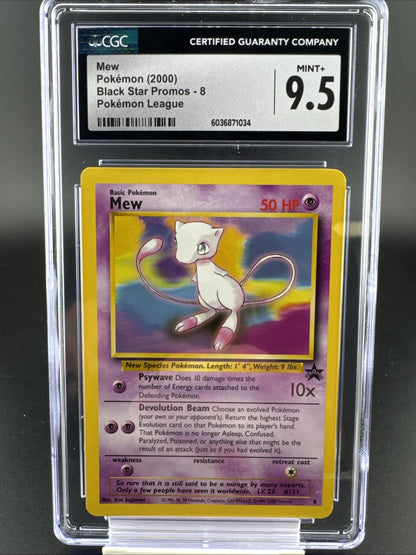 Pokemon Mew Black Star Promos #8 Pokemon League CGC 9.5