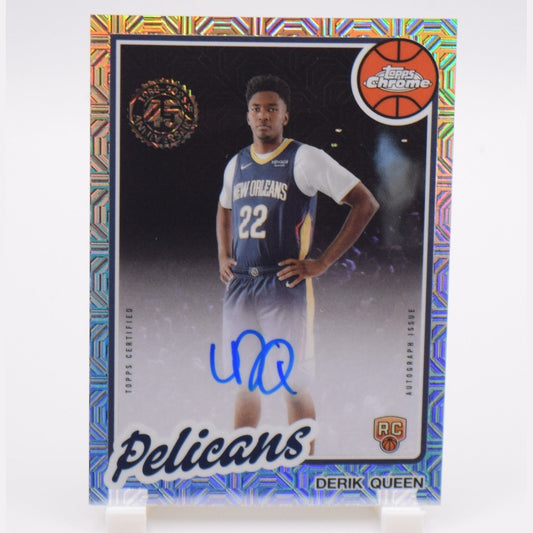 2025-26 Topps Chrome Derik Queen 1980-81 Silver Pack Mojo Rookie Auto #80CR2-DQ