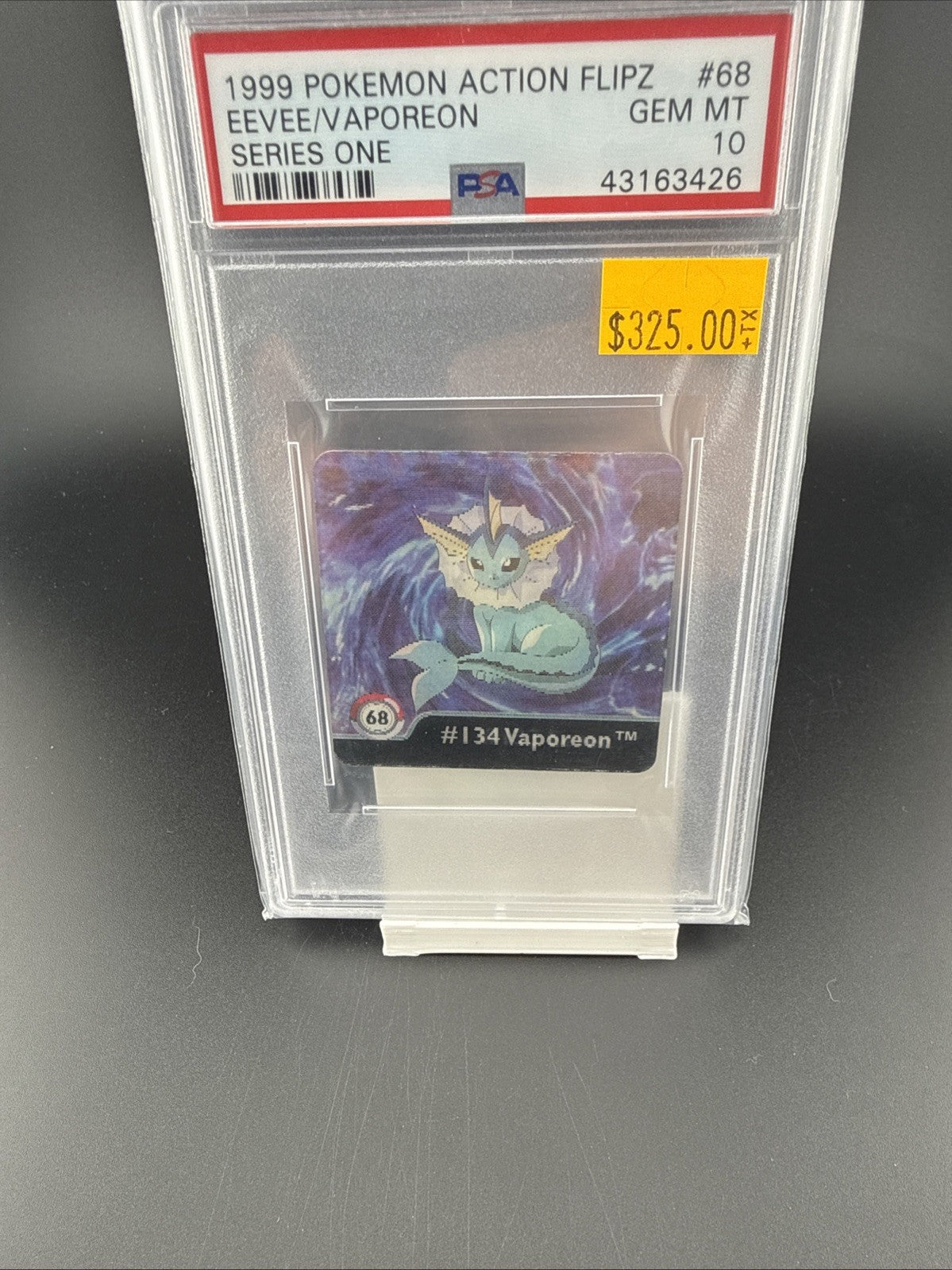 1999 POKEMON ACTION FLIPZ EEVEE/VAPOREON SERIES ONE PSA 10
