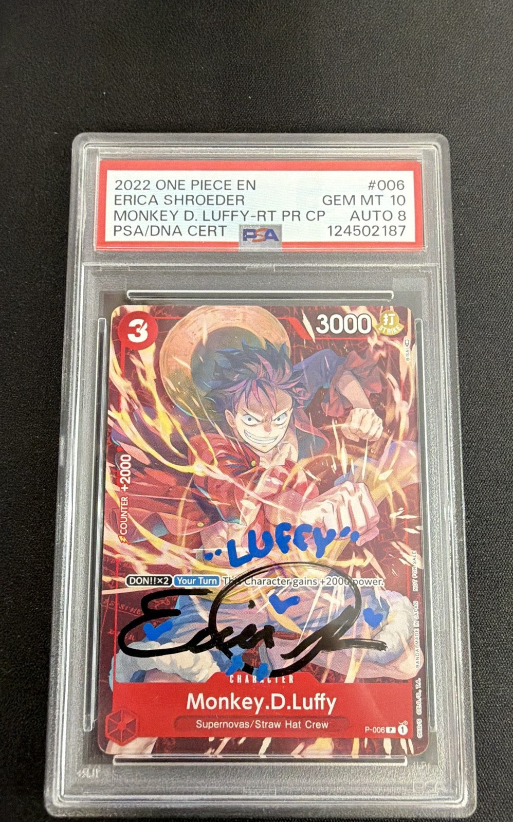 Voice Actor Auto Monkey.D.Luffy - P-006 P-006 One Piece Promotion Cards