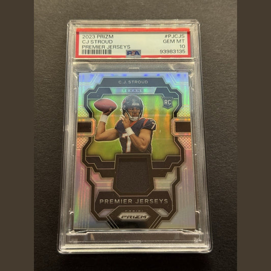 2023 Panini Prizm CJ Stroud #PJCJS Premier Jerseys RC PSA 10