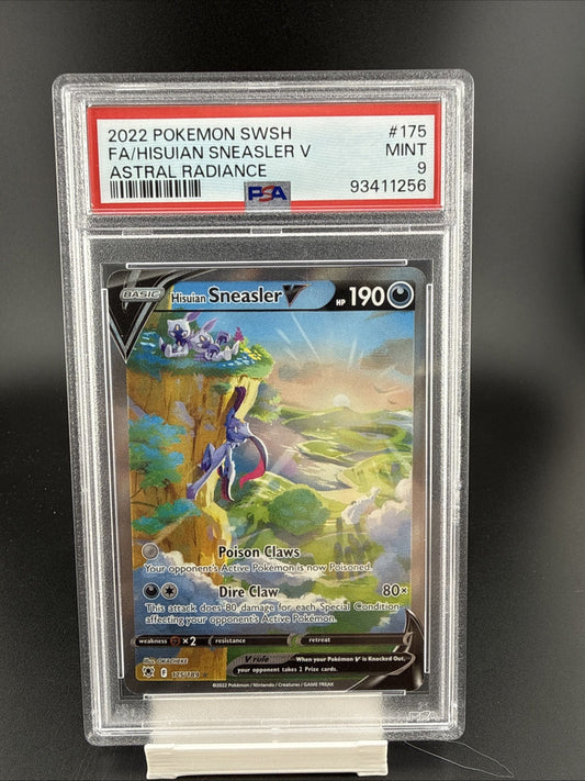 Pokemon SWSH Astral Radiance #175 Full Art Hisuian Sneasler V Alt Art PSA 9 Mint