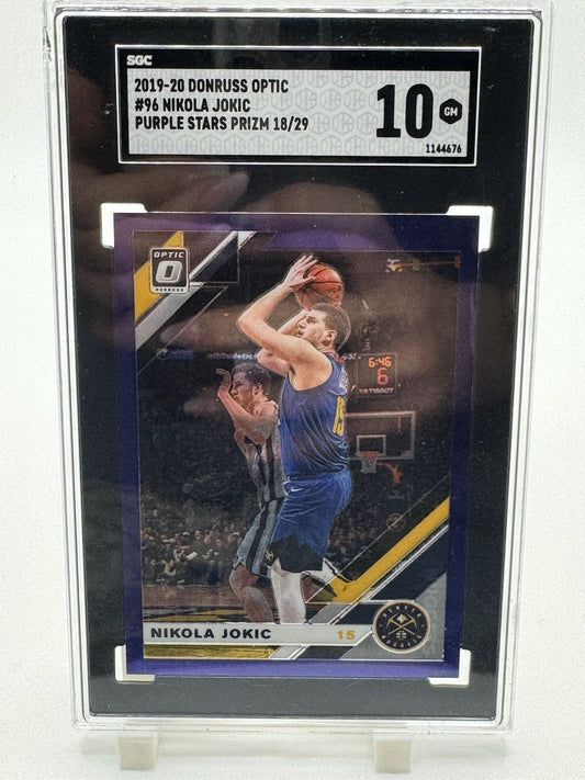 2019 PANINI DONRUSS OPTIC PURPLE STARS #96 NIKOLA JOKIC 18/29 SGC 10