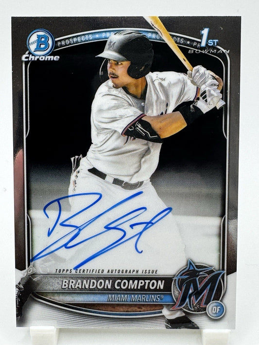 2025 Bowman Draft Brandon Compton Chrome Auto 1st Prospect #CPA-BCO Marlins