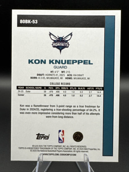 2025-26 Topps Flagship Basketball Kon Knueppel 45th Anniversary Foil #80BK-53 RC