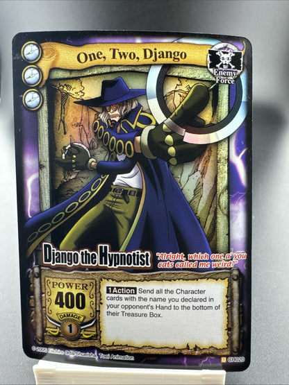 Bandai One Piece CCG Card Django The Hypnotist One, Two, Django Holo Vintage