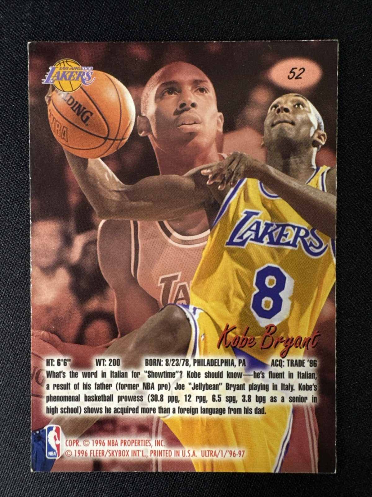 1996-97 Fleer Ultra - Rookie Kobe Bryant #52 (RC)