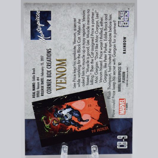 Venom Corner Box Creations Venom #4 Marvel Masterpieces 92 Platimun Rainbow CB-9
