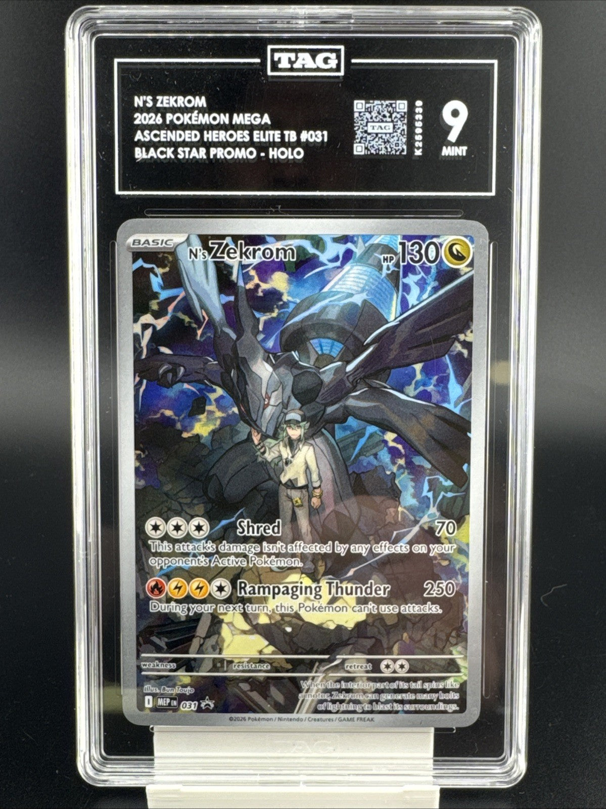 N's Zekrom 2026 Pokemon Mega Ascended Hero’s Elite TB 031 Black Star Promo Holo