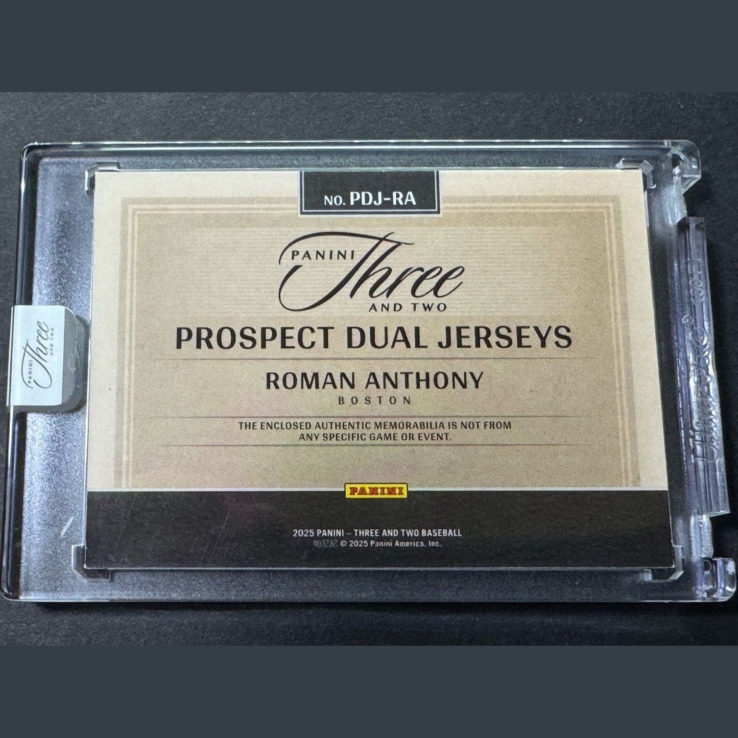 2025 Panini Three and Two ROMAN ANTHONY Prospect Dual Jerseys Patch Blue 2/15