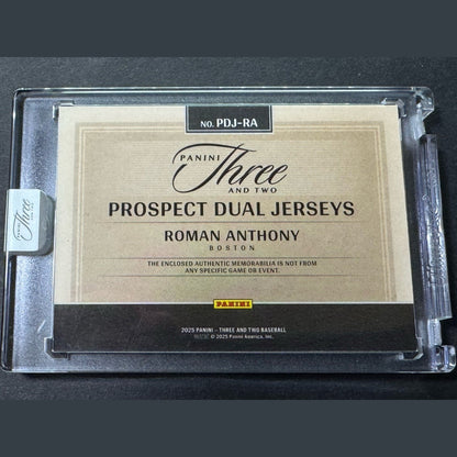 2025 Panini Three and Two ROMAN ANTHONY Prospect Dual Jerseys Patch Blue 2/15