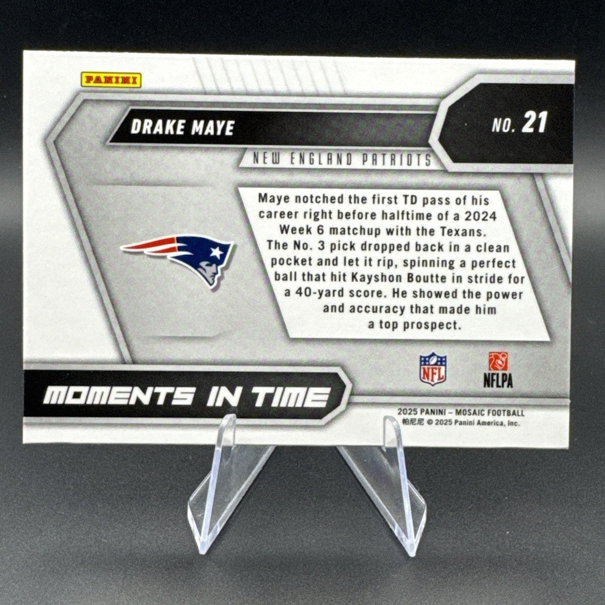 Drake Maye Moments In Time 2025 Mosaic New England Patriots #21