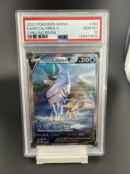 Pokemon 2021 Ice Rider Calyrex V 164/198 Full Art Chilling Reign PSA 10 GEM MINT