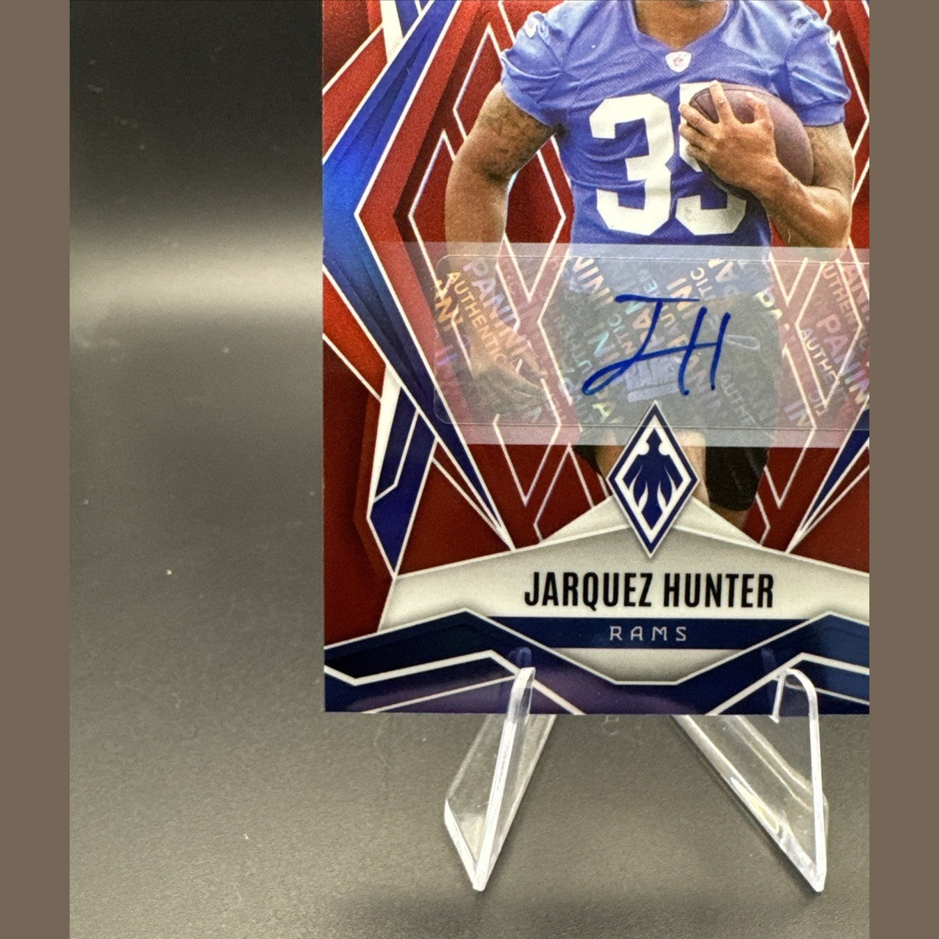 Jarquez Hunter 2025 Panini Phoenix Football RC Rookie Auto Red #232 48/99