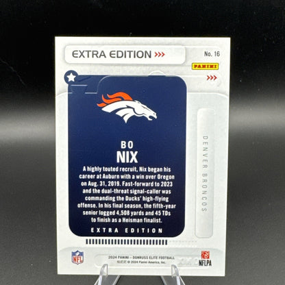 2024 Panini Donruss Extra Edition BO NIX Orange RC #16 Denver Broncos