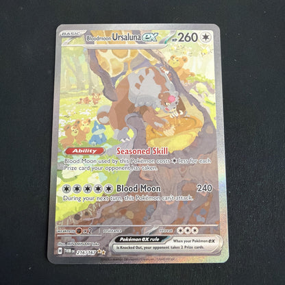 Pokémon TCG Bloodmoon Ursaluna EX Twilight Masquerade Card 216/167 NM Condition