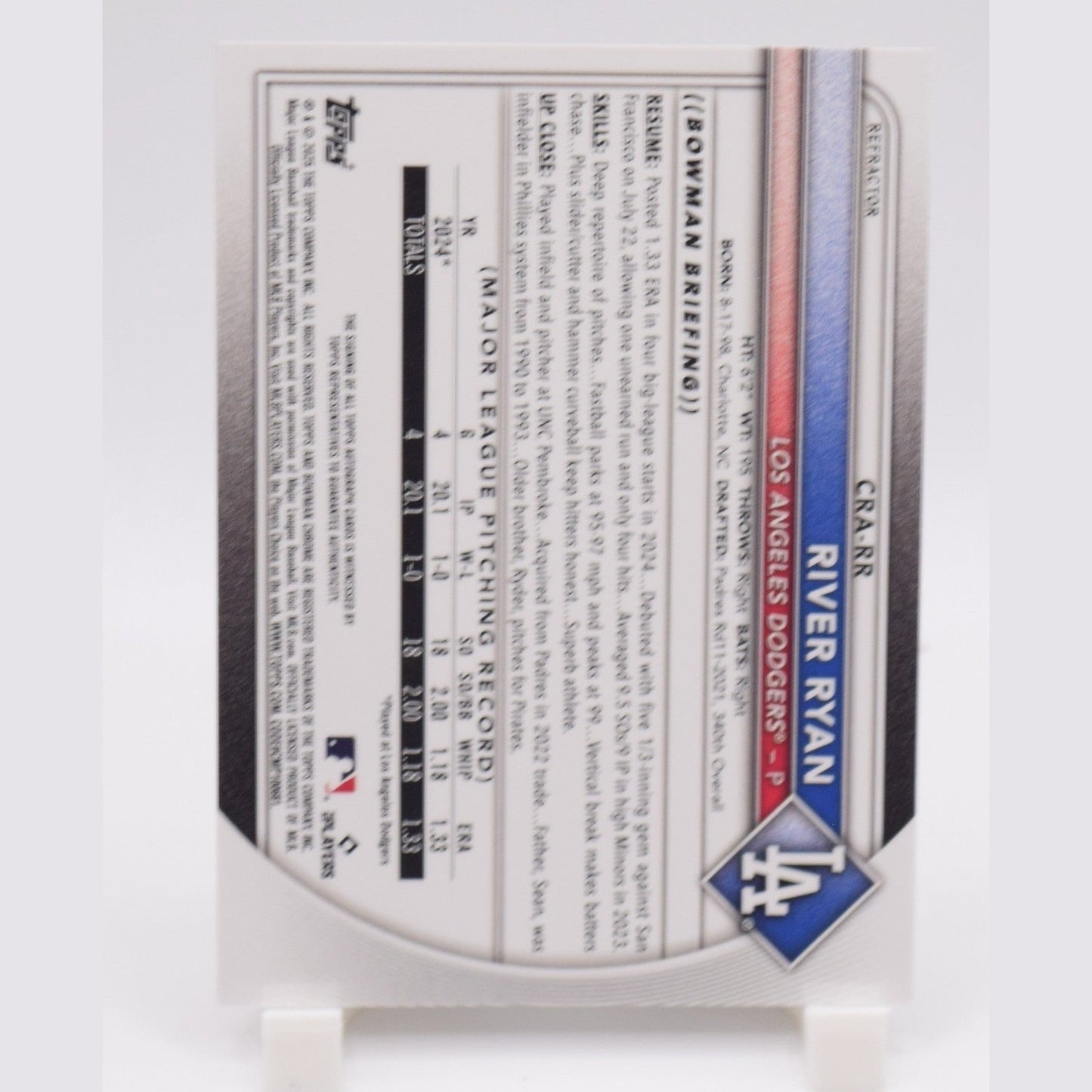 2025 Bowman Chrome Refractor Auto RC River Ryan Card #CRA-RR #27/499