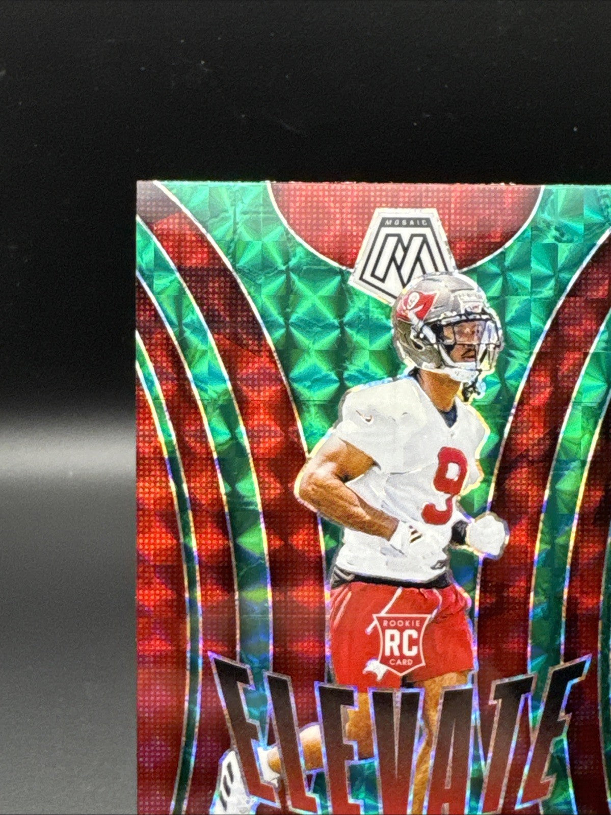 Emeka Egbuka RC: 2025 Mosaic Football -ELEVATE Green Mosaic Prizm -Bucs #2