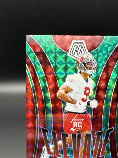 Emeka Egbuka RC: 2025 Mosaic Football -ELEVATE Green Mosaic Prizm -Bucs #2