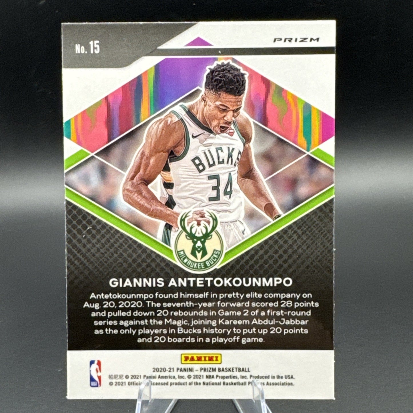 2020-21 Panini Prizm Fearless Fast Break #15 Giannis Antetokounmpo
