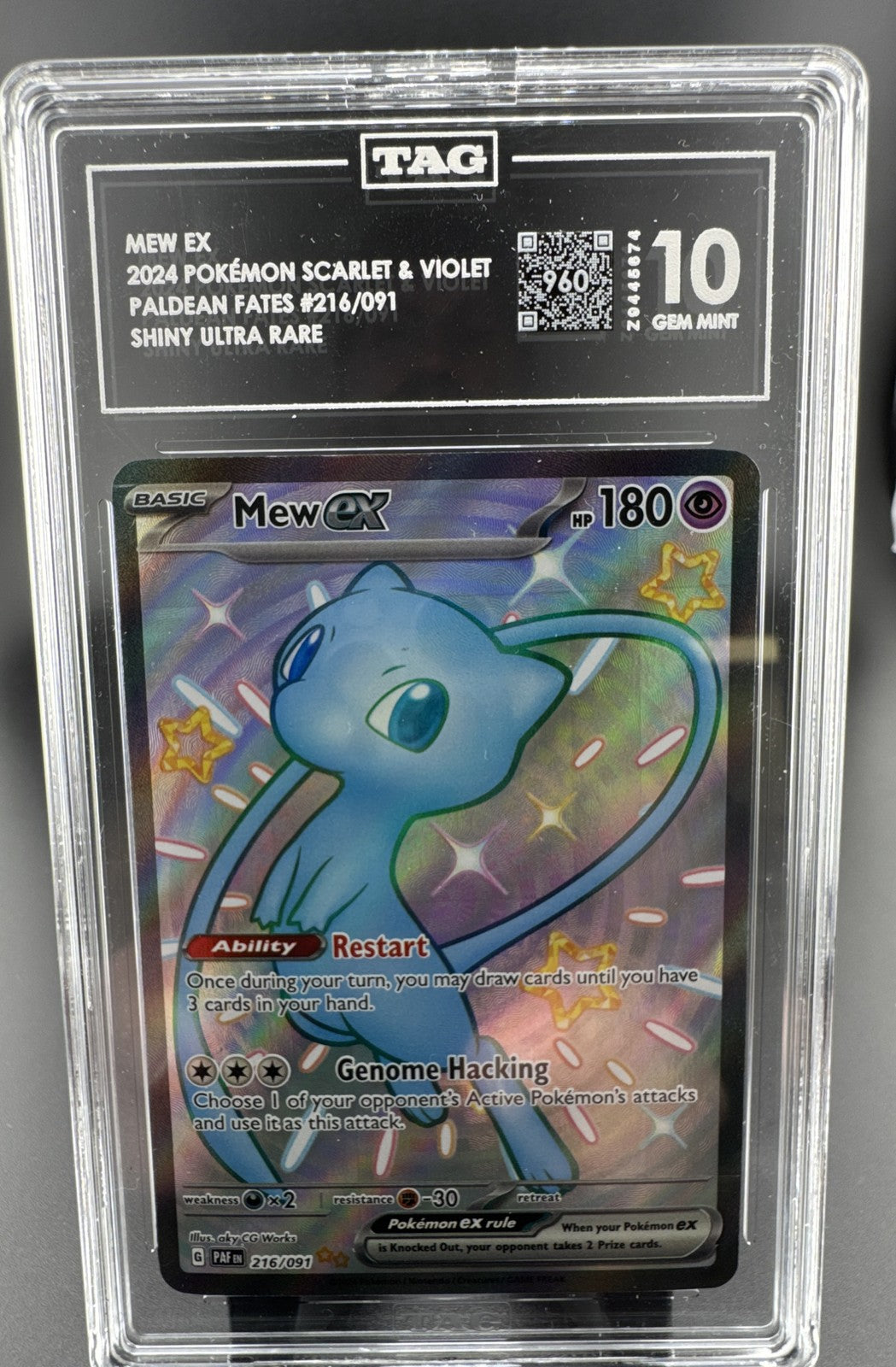 Mew ex 216/091 SV: Paldean Fates Holo TAG 10