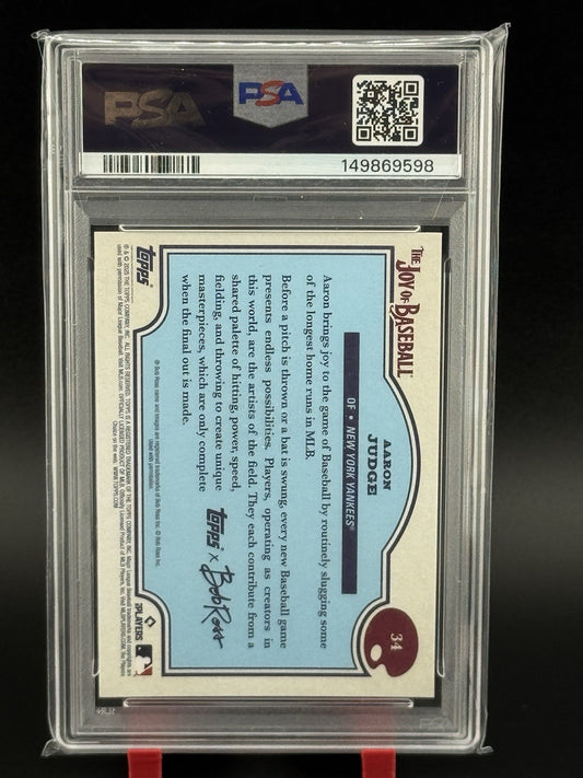 PSA 10 2025 Topps X Bob Ross the Joy of Baseball  Aaron Judge #34 Yankees PSA 10