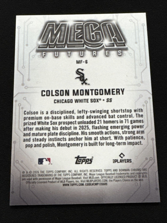 Colson Montgomery RC Mojo Refractor Mega Futures 2026 Bowman White Sox #MF-6