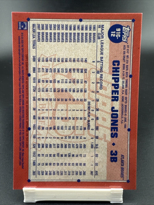 2026 Topps Series 1 1991 Topps Chrome Auto Mojo Chipper Jones #91C-12 28/50