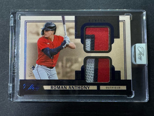 2025 Panini Three and Two ROMAN ANTHONY Prospect Dual Jerseys Patch Blue 2/15