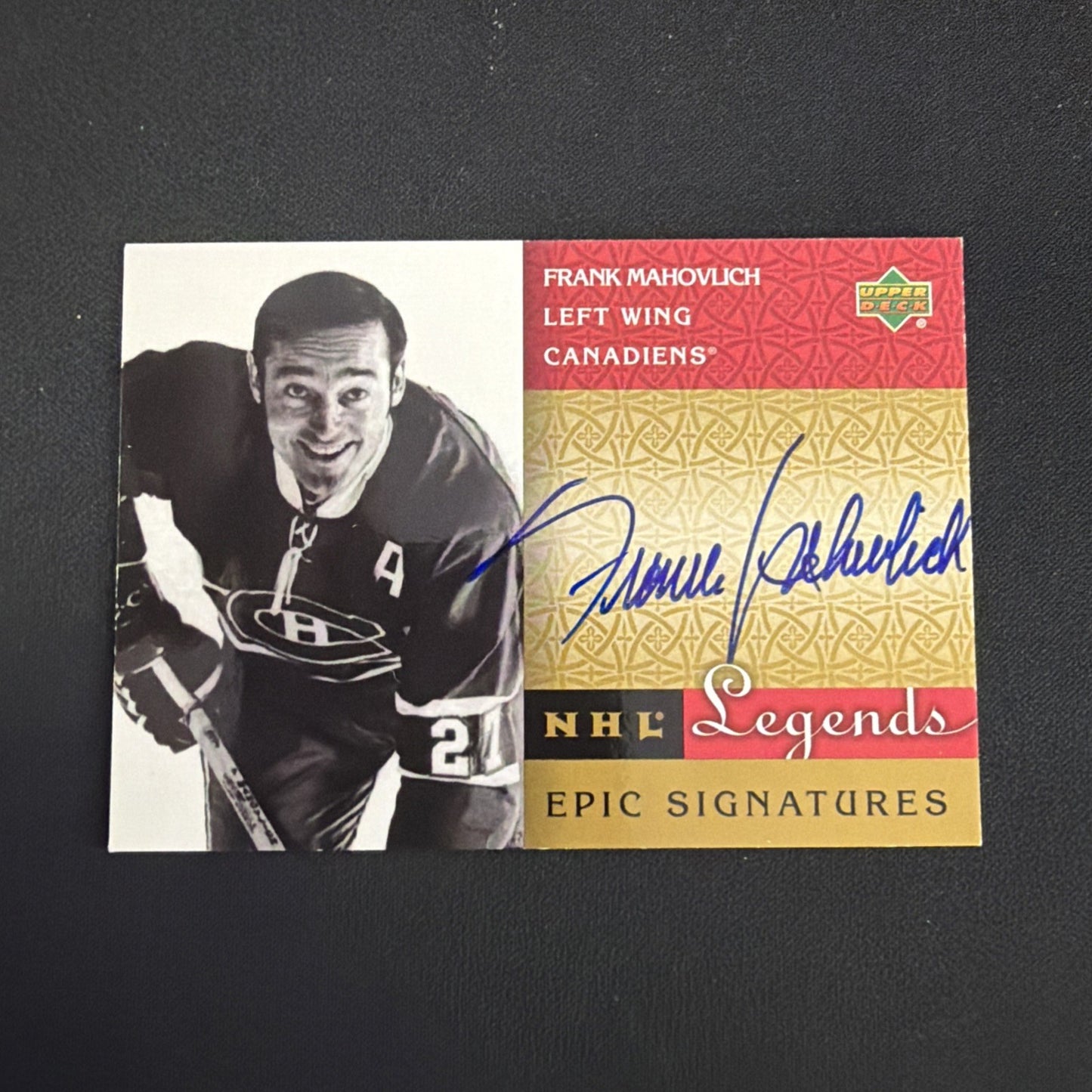 2001-02 Upper Deck Legends Frank Mahovlich #FM Epic Signatures Auto RP1326