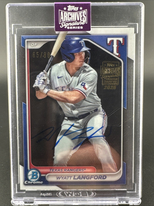 2025 Topps Archives - WYATT LANGFORD - Bowman Chrome On Card Autograph 65/80