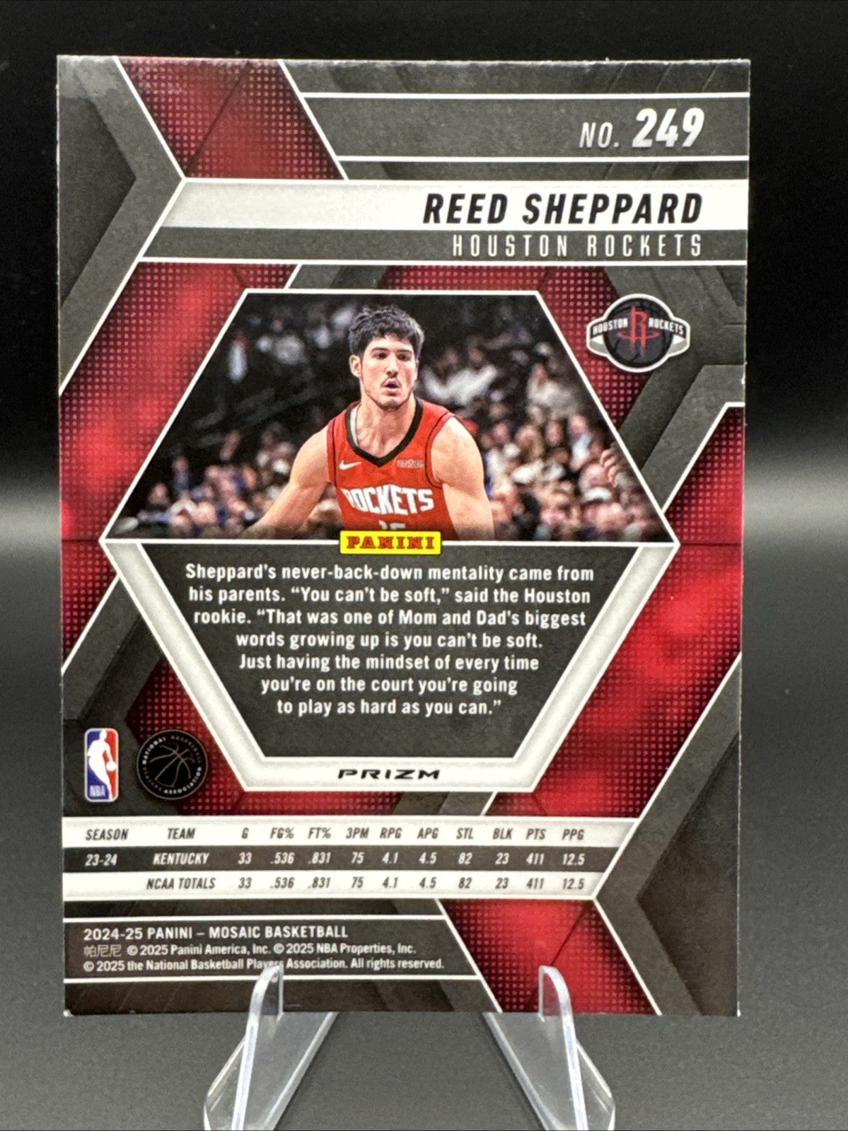 #249 2024-25 Mosaic LAZER Reed Sheppard RC Rockets