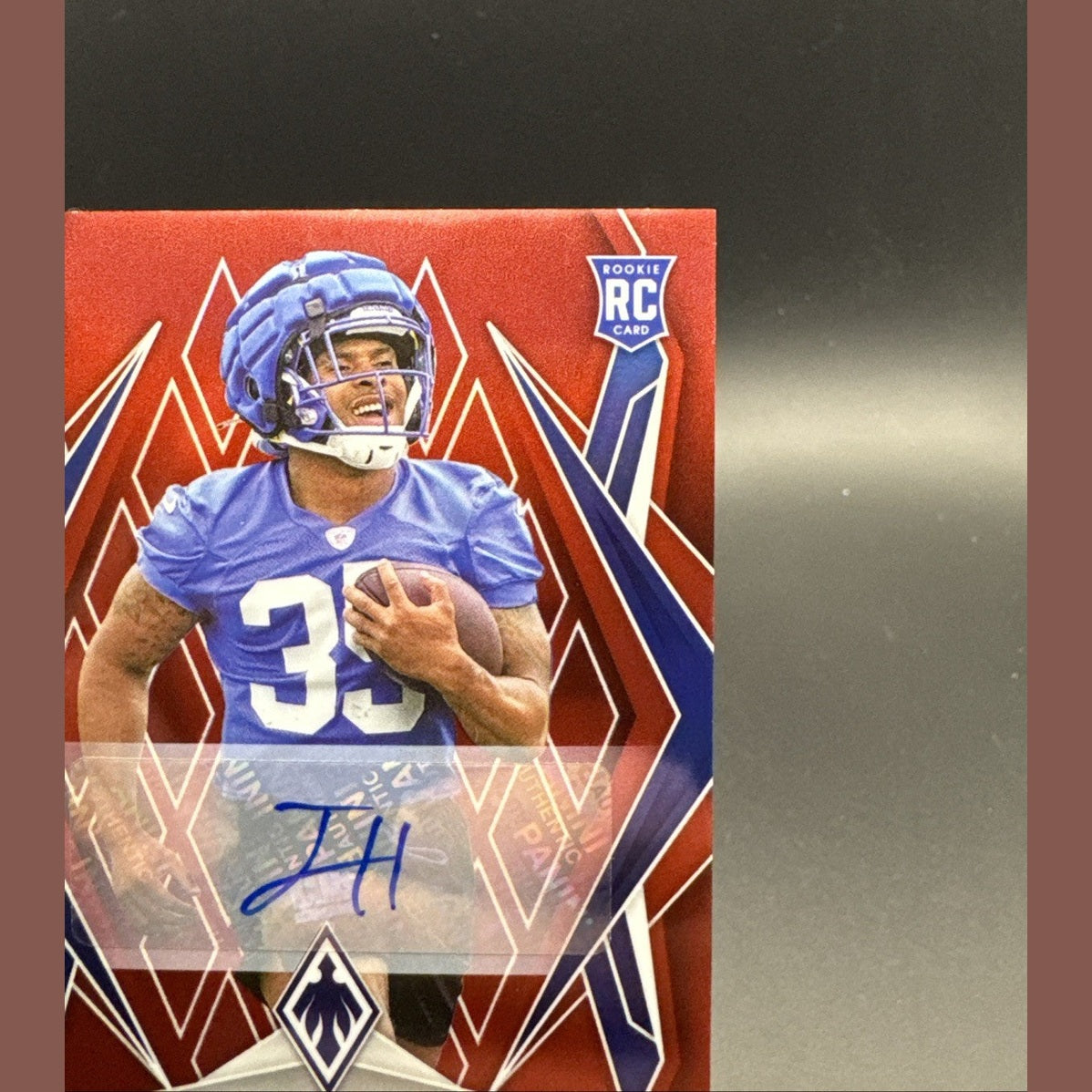 Jarquez Hunter 2025 Panini Phoenix Football RC Rookie Auto Red #232 48/99