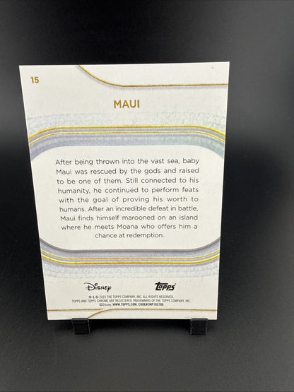 2025 Topps Chrome Disney Sapphire #15 Maui Orange Refractor /25 Moana