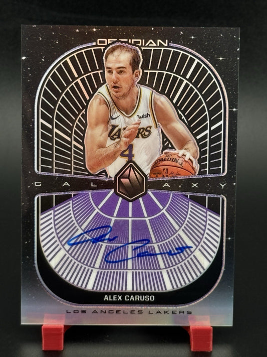 Lakers Alex Caruso Auto /75 2019-20 Obsidian Galaxy Electric Etch PURPLE 55/75!!