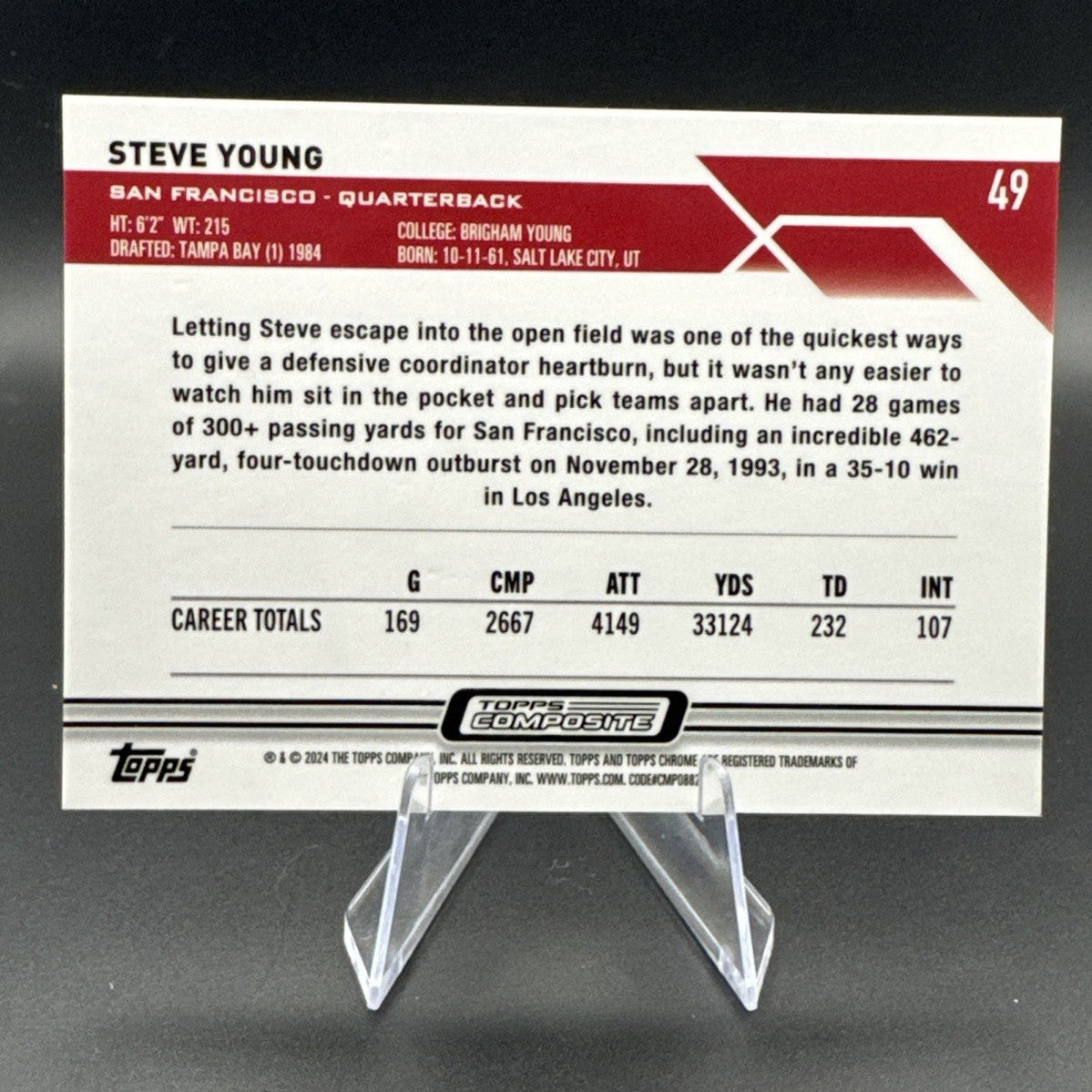 2024 Topps Chrome Composite #49 Steve Young Aqua Lava #/175