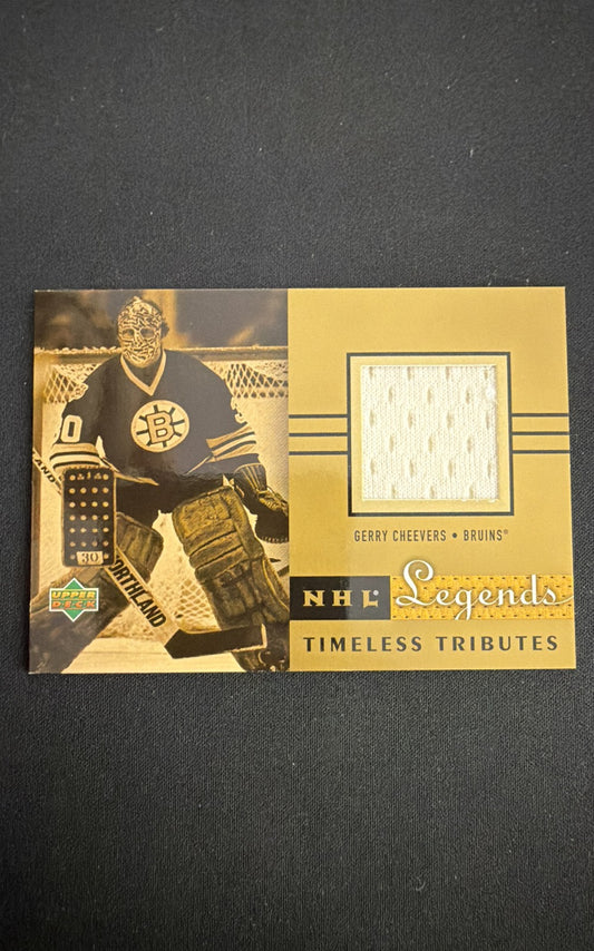 2001-02 Upper Deck Legends - Timeless Tributes Jerseys Gerry Cheevers #TT-GC...