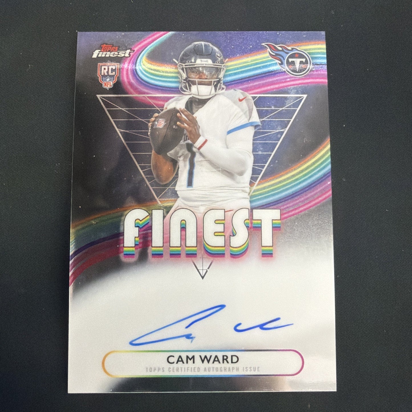 2025 Topps Finest Cam Ward RC Rookie Auto RFA-CW Titans