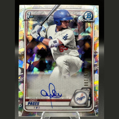 2020 Andy Pages 1st Bowman Chrome Cracked Ice RC Autograph 65/100 #CPA-AP